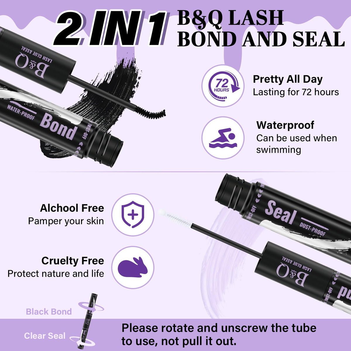 B&Qaugen brush applicator close-up for precise cluster lash application