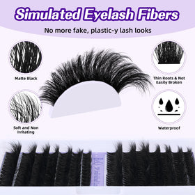 B&Qaugen clusters applied on natural lashes demonstrating lightweight, comfortable wear
