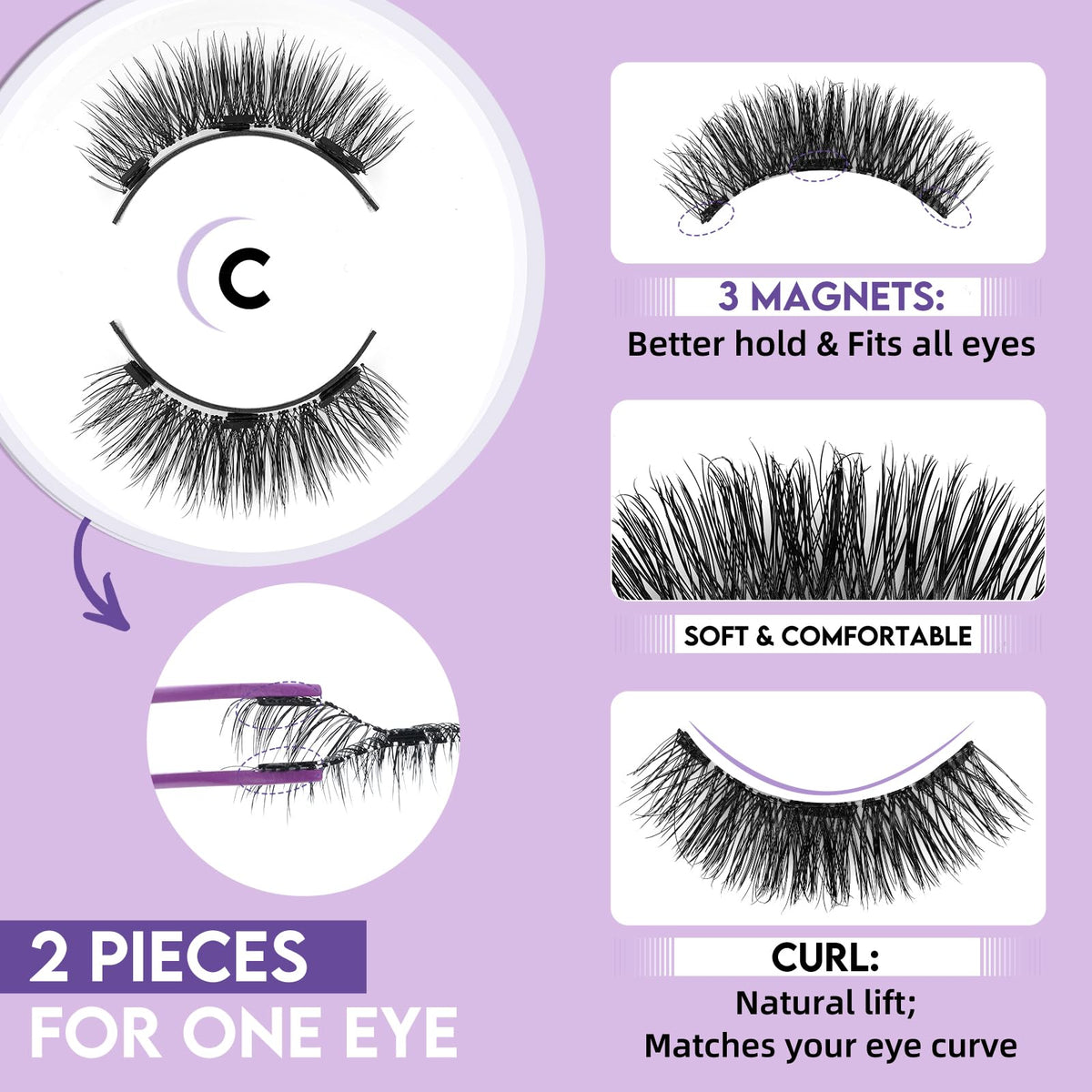 B&Qaugen applicator placing lash cluster for easy application benefit