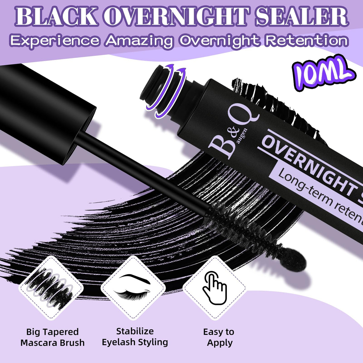 B&Qaugen shown applying cluster lashes with bond brush for secure attachment