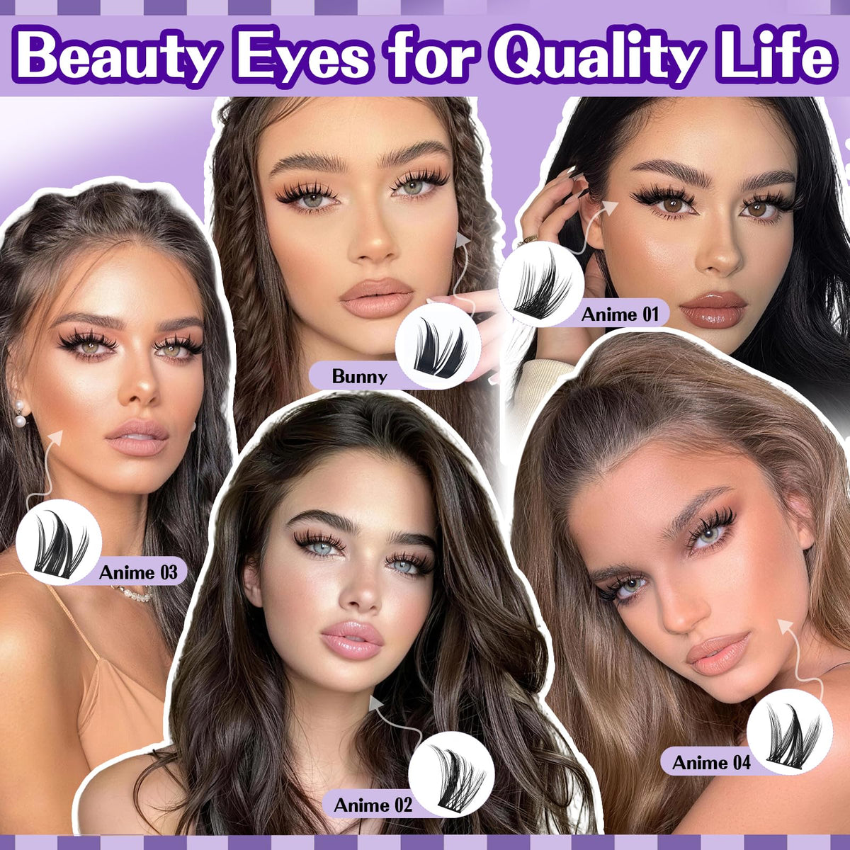 B&Qaugen lashes on model showcasing dramatic party or cosplay impact