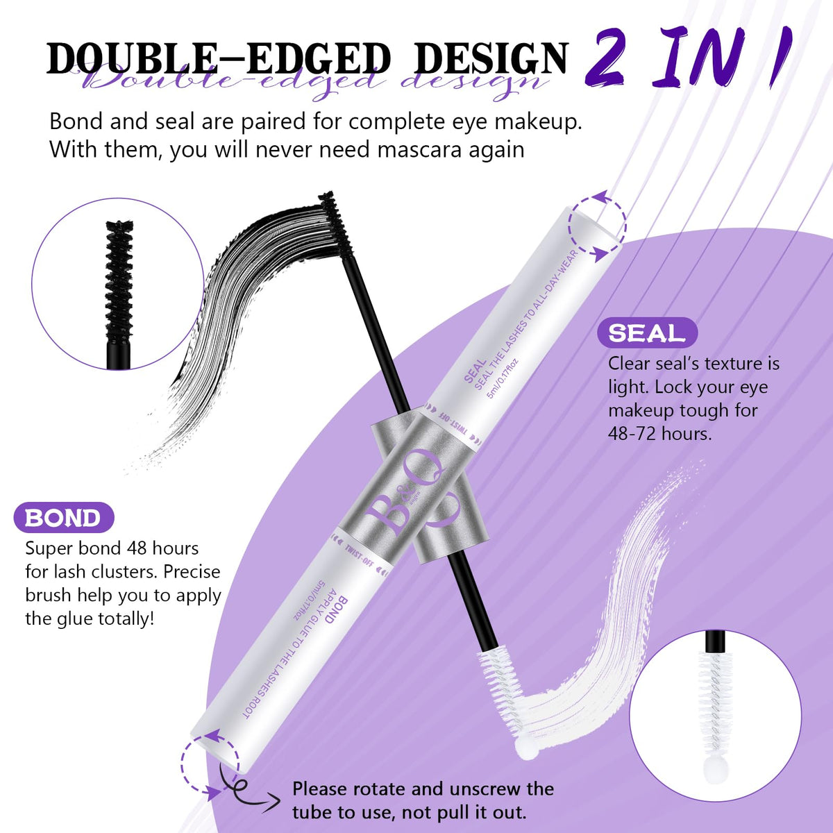 B&Qaugen on vanity showing everyday waterproof lash routine