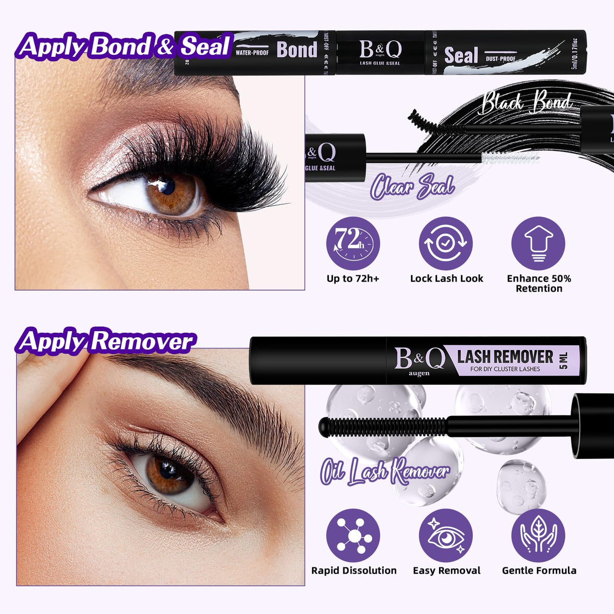 B&Qaugen model wearing dramatic evening makeup with fluffy clusters for bold impact
