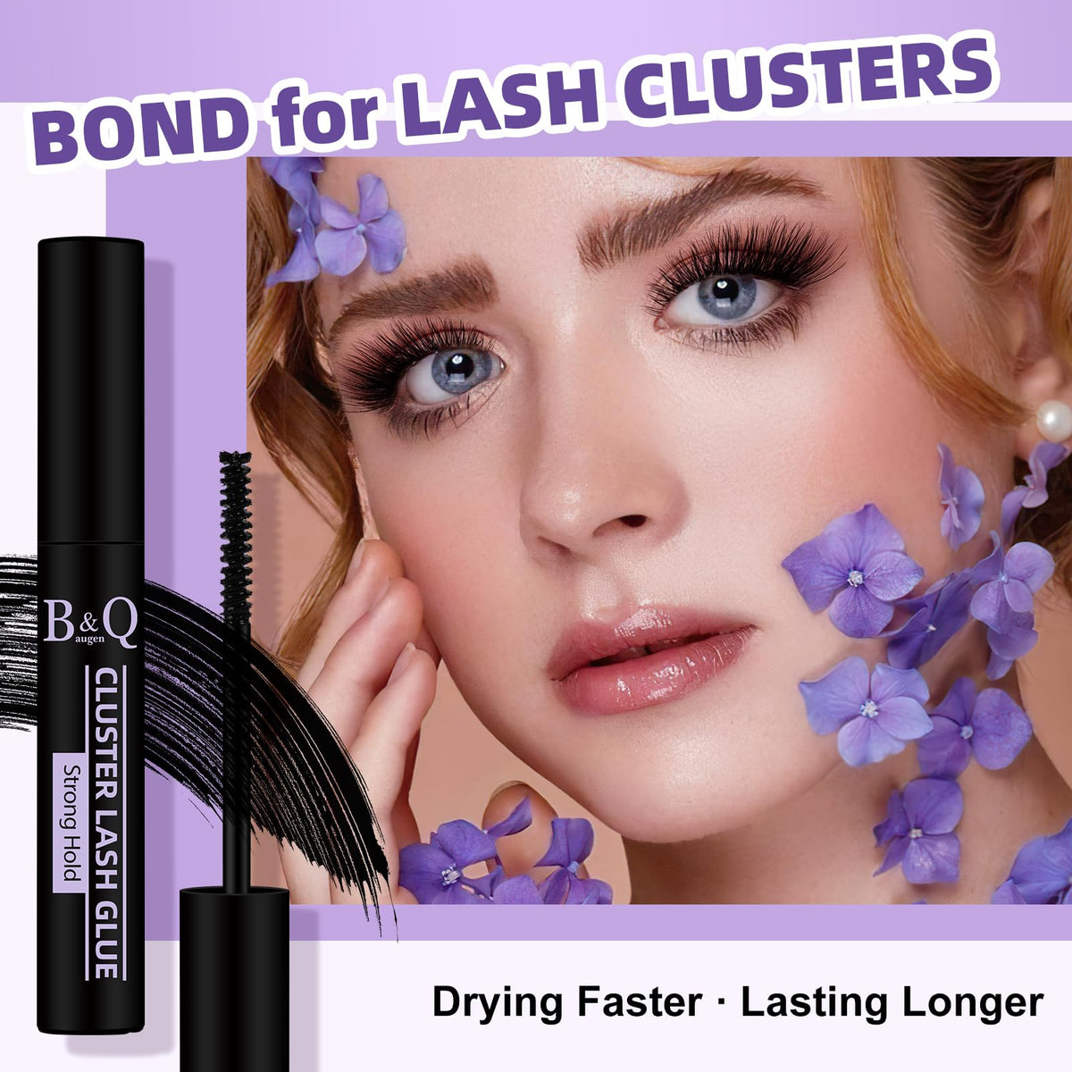 B&Qaugen finished lash look on model showing natural fit and enhanced eyes