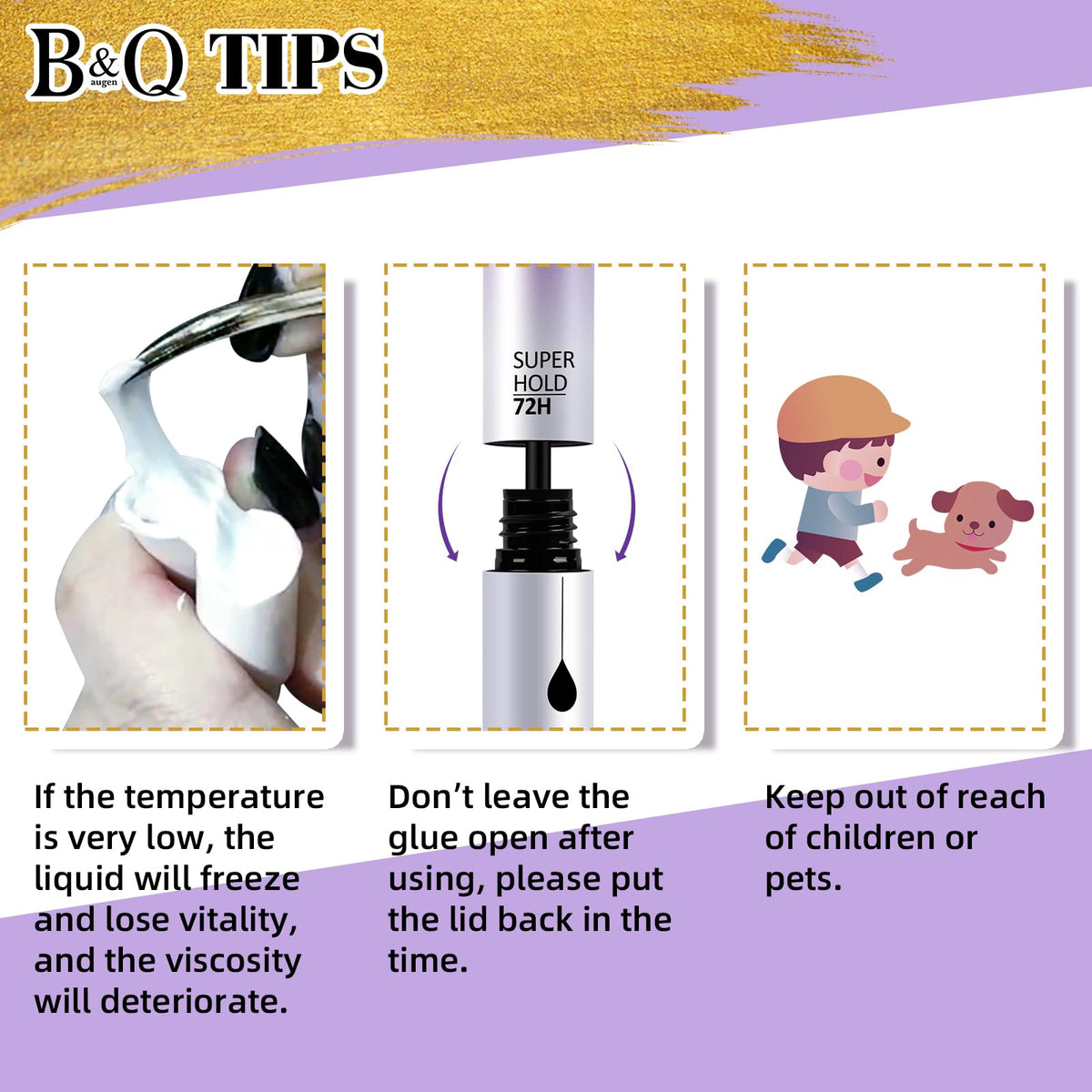 B&Qaugen tube next to a finger to show 10ml compact travel size