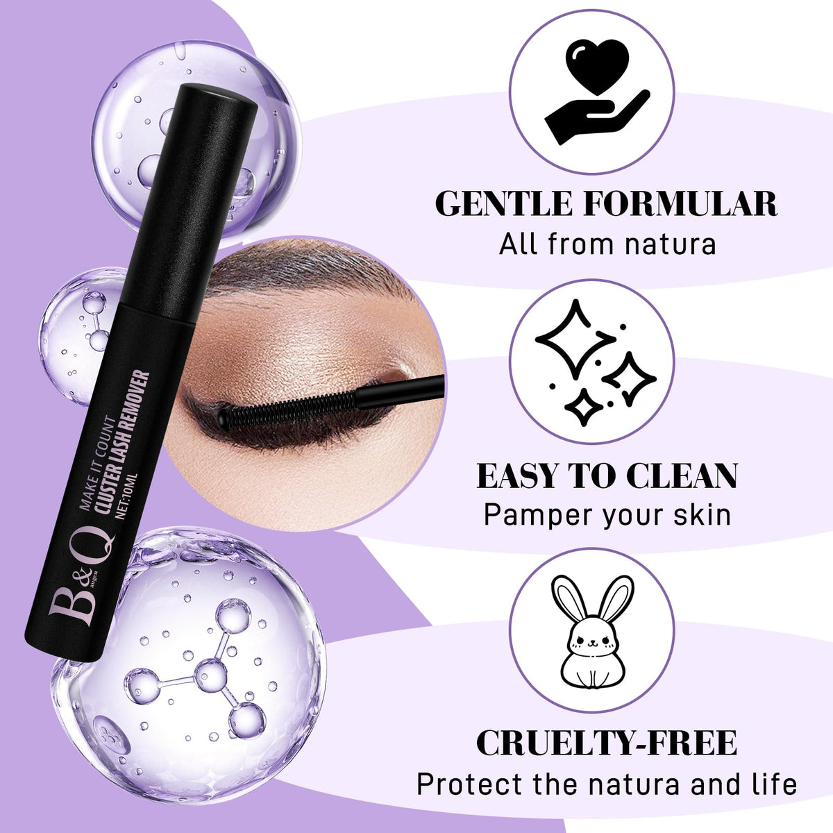 B&Qaugen oil texture on fingertip, showing smooth consistency and gentle action