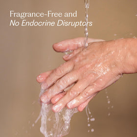Branch Basics being poured into glass pump bottle for eco-friendly refill