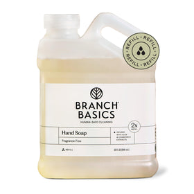 Branch Basics front packaging showing 32oz pouch and label benefits