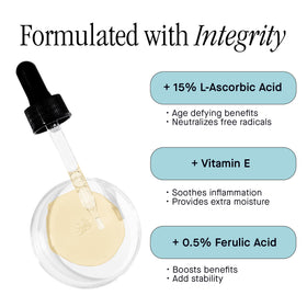 Brandefy one ounce glass bottle next to ruler to show compact travel-friendly size