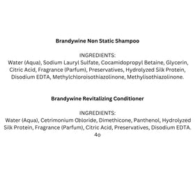 Brandywine on vanity with brush and wig showing routine care setup