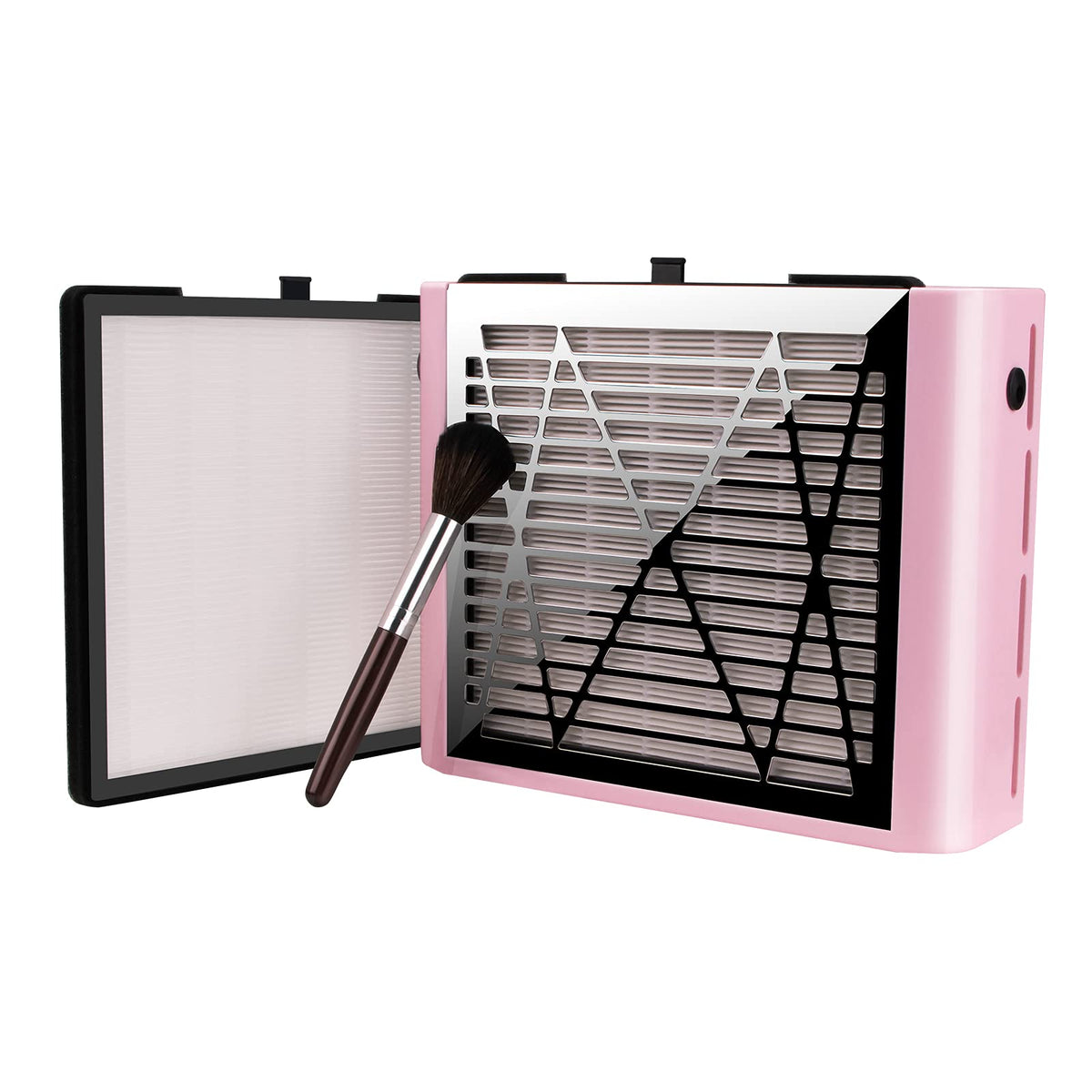 BRANTMAKER front view in pink showing intake grille and compact design for cleaner workspaces