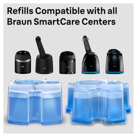 Braun cartridge fitted in Clean&Charge unit demonstrating effortless use