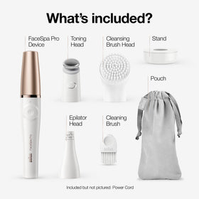 Braun FaceSpa Pro 911 epilator head close-up removing fine hairs precisely for smoother skin