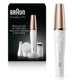 Braun FaceSpa Pro 911 front view showing compact design and control — convenient daily grooming