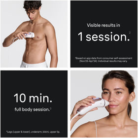 Braun facial trimmer close detail for precise pre-IPL grooming benefit