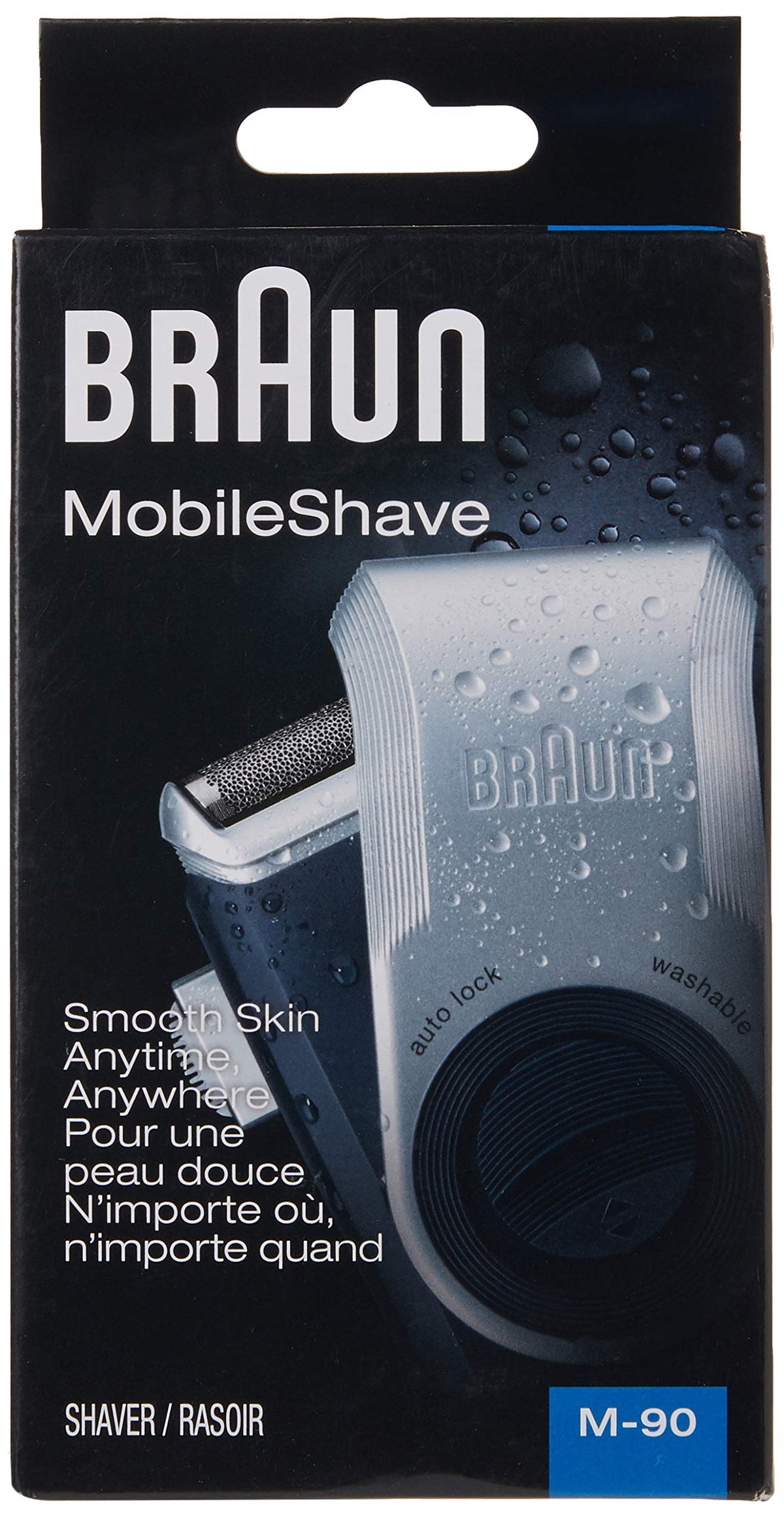 Braun M90 foil close-up highlighting ultra-thin flexible foil for gentle shave