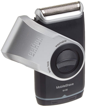 Braun M90 front view showing compact design and easy-grip for travel convenience