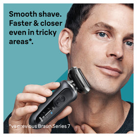 Braun precision trimmer attachment displayed for crisp edging and styling control