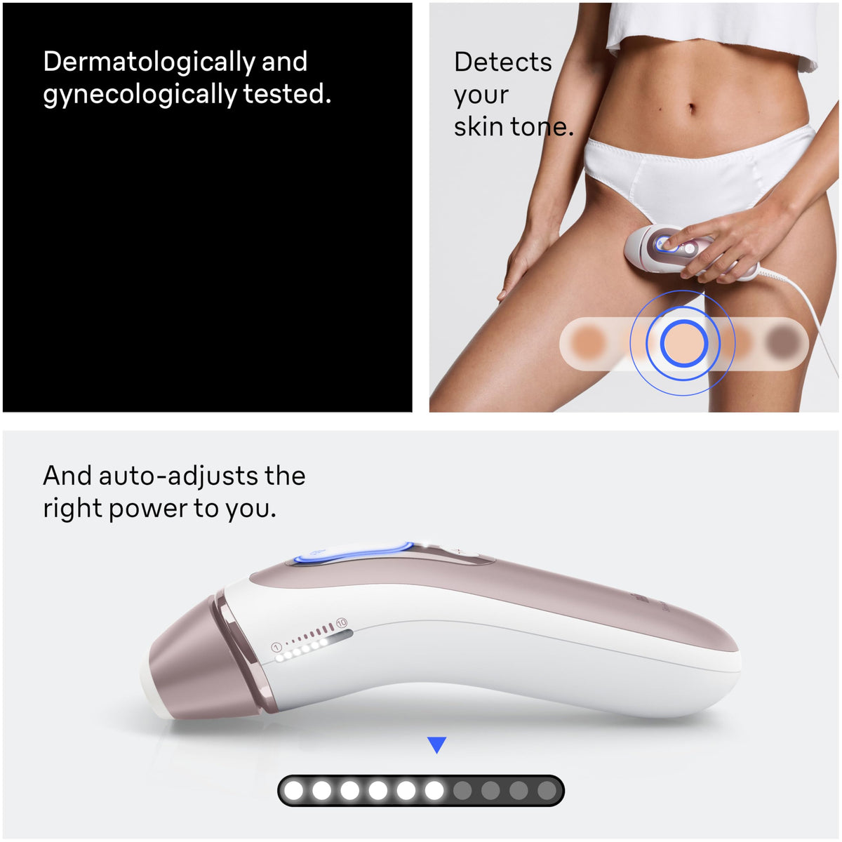 Braun device next to hand for scale showing compact, ergonomic size