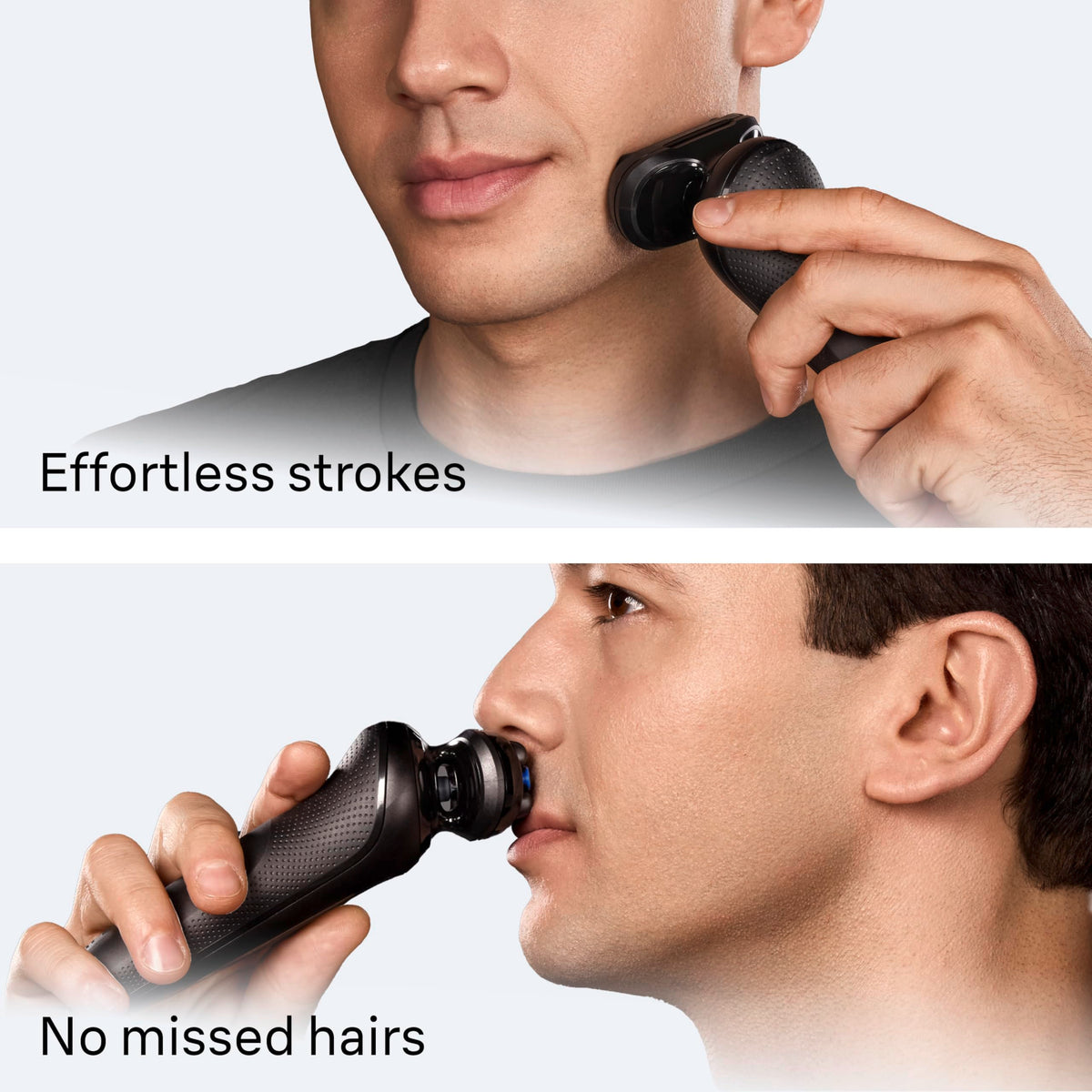 Braun body groomer attachment shown for safe below-neck body trimming