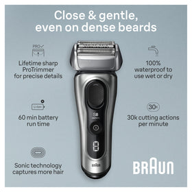 Braun Series 8 precision ProTrimmer deployed for accurate sideburn shaping benefit