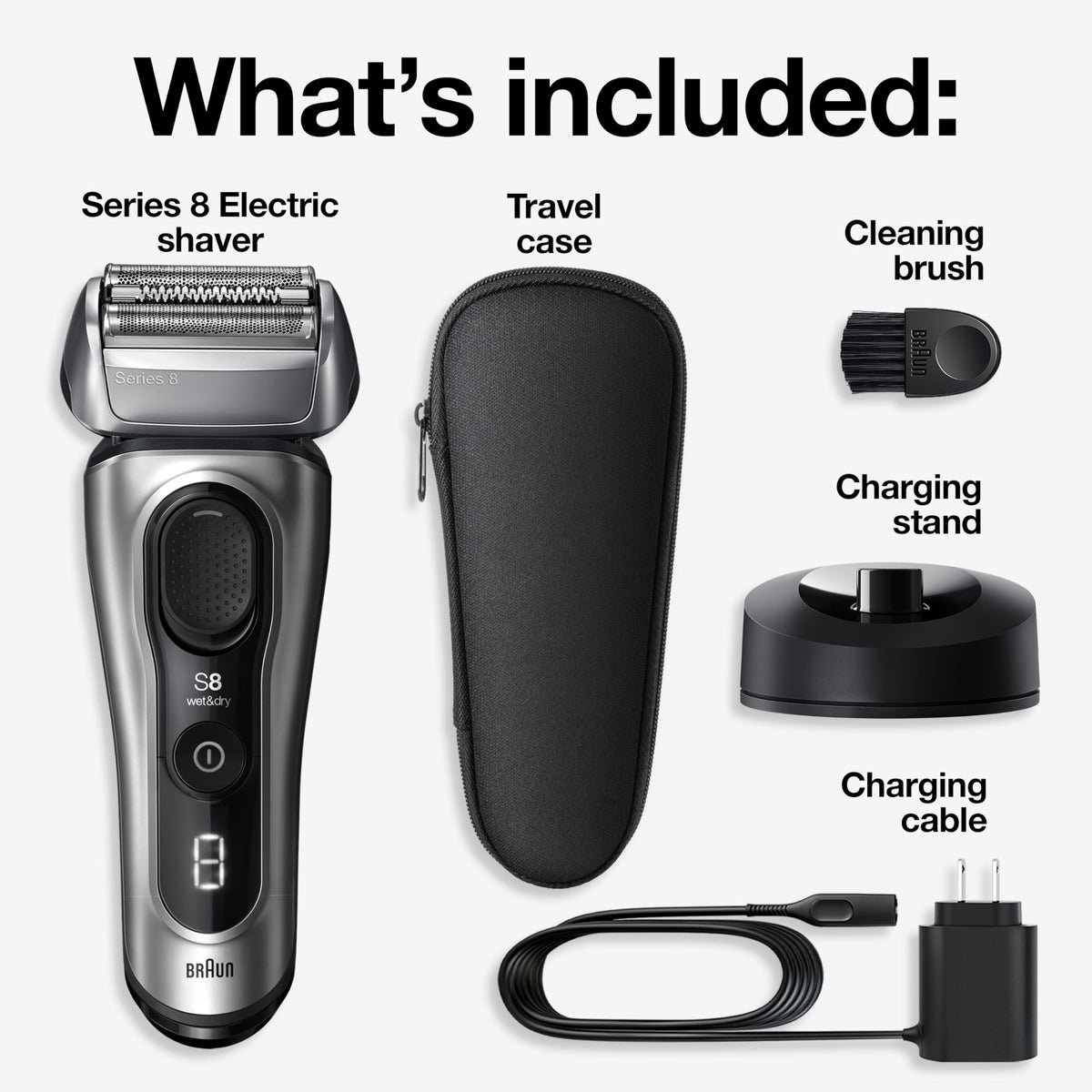 Close-up of Braun Series 8 swiveling head highlighting contour follow benefit