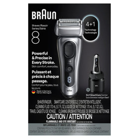 Braun Series 8 in bathroom lifestyle setting benefit: ready for wet or dry shaving