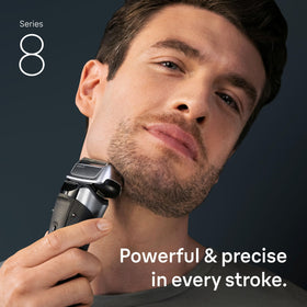 Braun Series 8 titanium-coated blades detail benefit: smooth glide and corrosion resistance