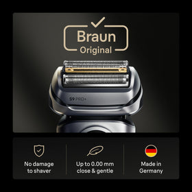 Braun Series 9 92S side profile detail highlighting precise fit and smooth glide