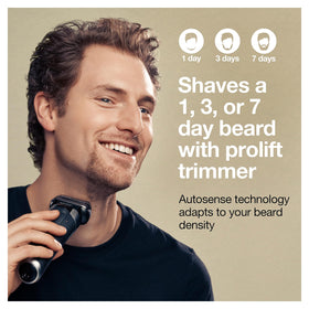 Braun Series 9 Pro kit laid out showing shaver, PowerCase, Clean & Charge and accessories for travel