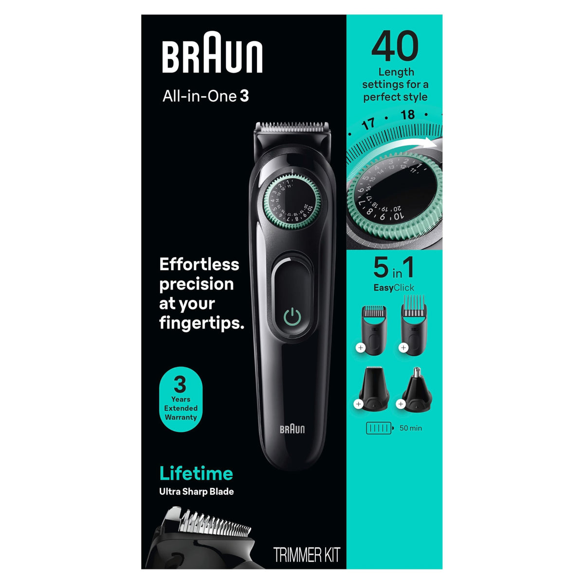 Braun Series 3 washable head being rinsed under water for quick cleaning