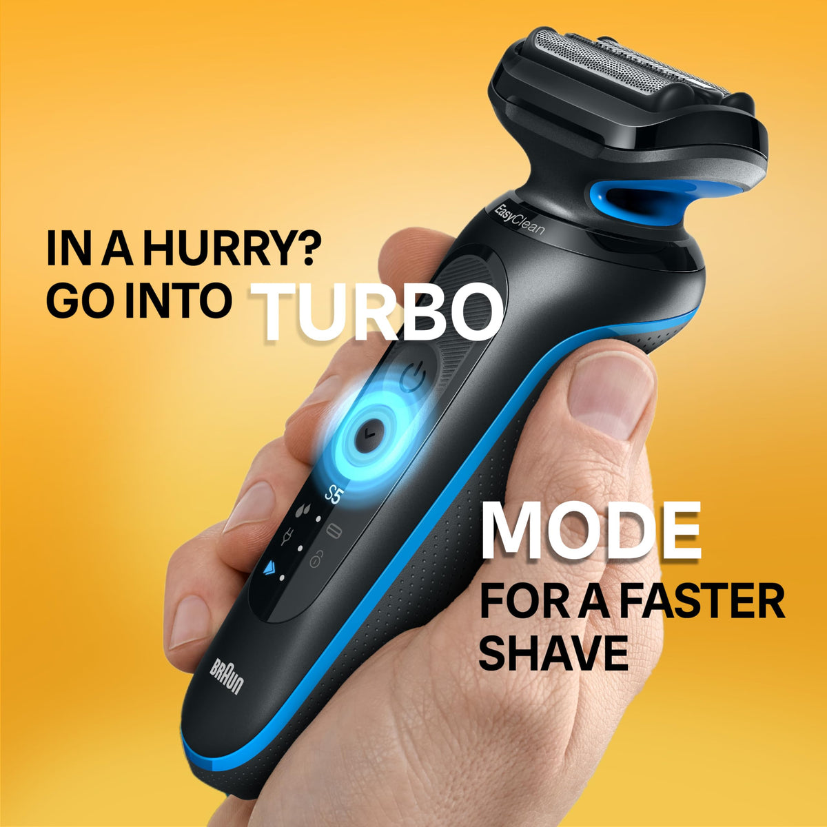 Braun Series 5 foil detail highlighting triple flexible blades for a closer, gentler shave