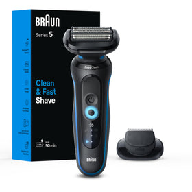 Braun Series 5 5118s front view showing ergonomic grip and controls for comfortable handling