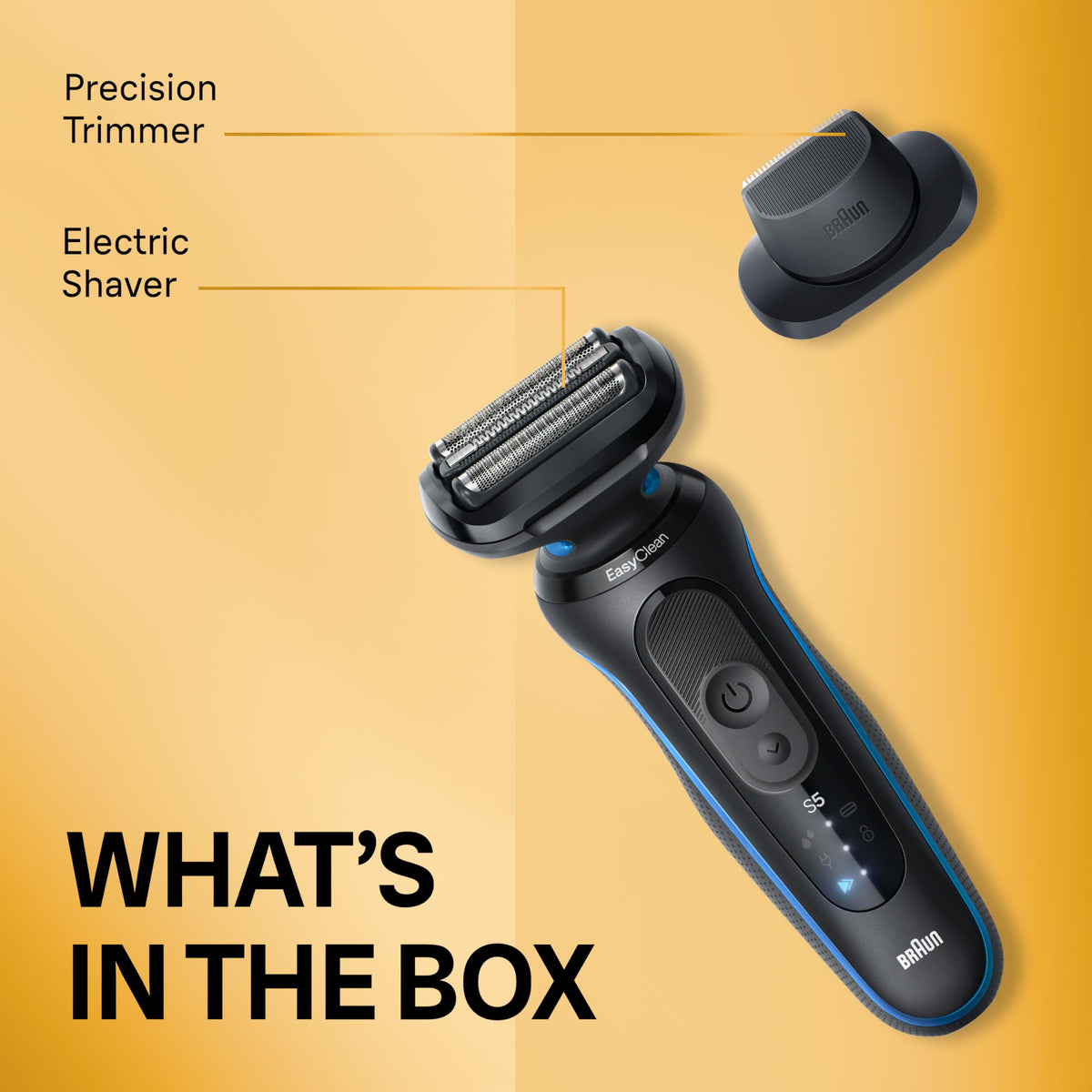 Braun Series 5 close-up of handle texture that improves grip and precise control