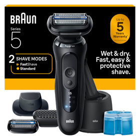 Braun Series 5 front angled view showing ergonomic grip and sleek finish for comfortable handling