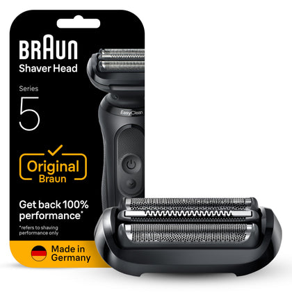 Braun Series 5 front packaging showing replacement head and compatibility