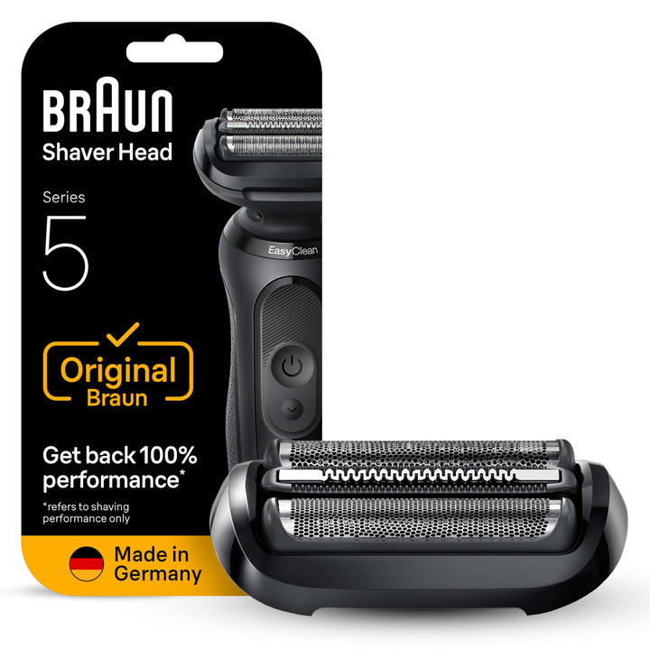 Braun Series 5 front packaging showing replacement head and compatibility
