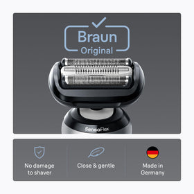 Braun Series 6 close-up foil detail demonstrating smooth glide