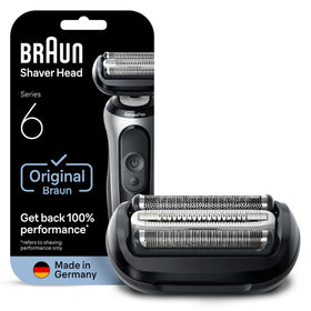 Braun Series 6 front packaging showing replacement head and benefits