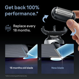 Braun Series 6 in use on face illustrating gentle contact