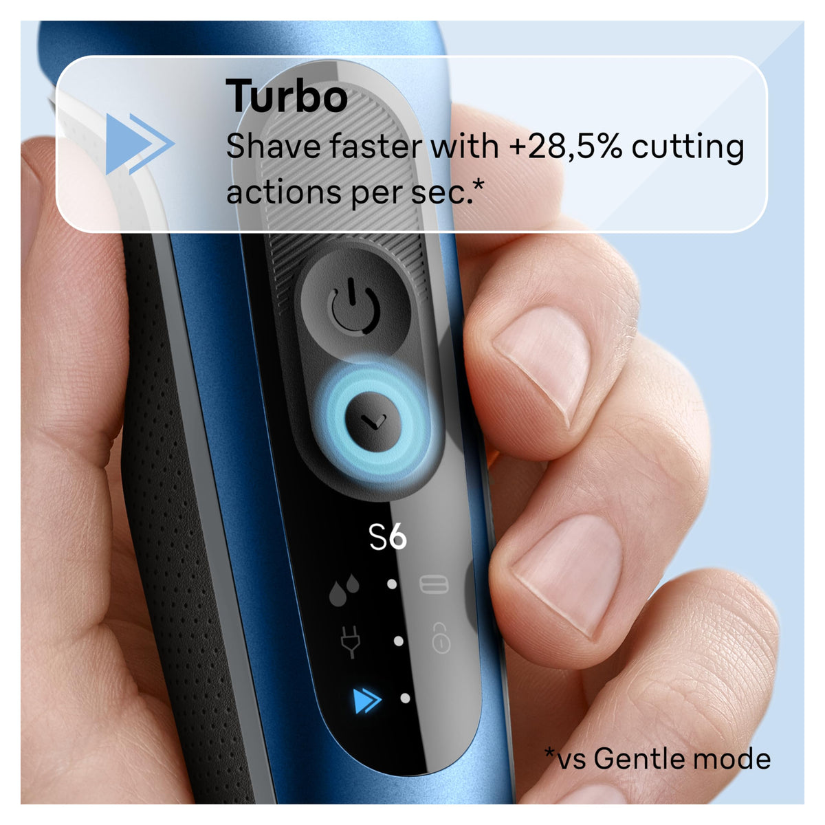 Braun Series 6 precision trimmer attachment displayed for accurate edging and styling
