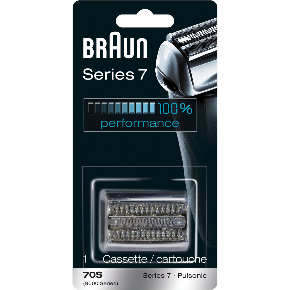 Braun Series 7 cassette attached to shaver handle showing compatibility and restored shave