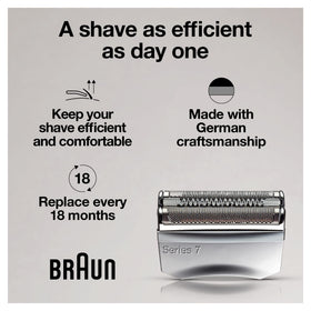 Braun Series 7 side cassette detail highlighting build quality and long-lasting durability