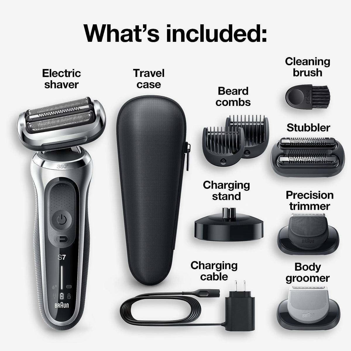 Braun Series 7 close-up of SensoFoil head highlighting precise cutting surfaces for closer shaves