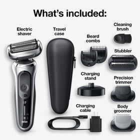 Braun Series 7 close-up of SensoFoil head highlighting precise cutting surfaces for closer shaves