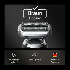 Braun close-up of foil surface highlighting gentle skin protection