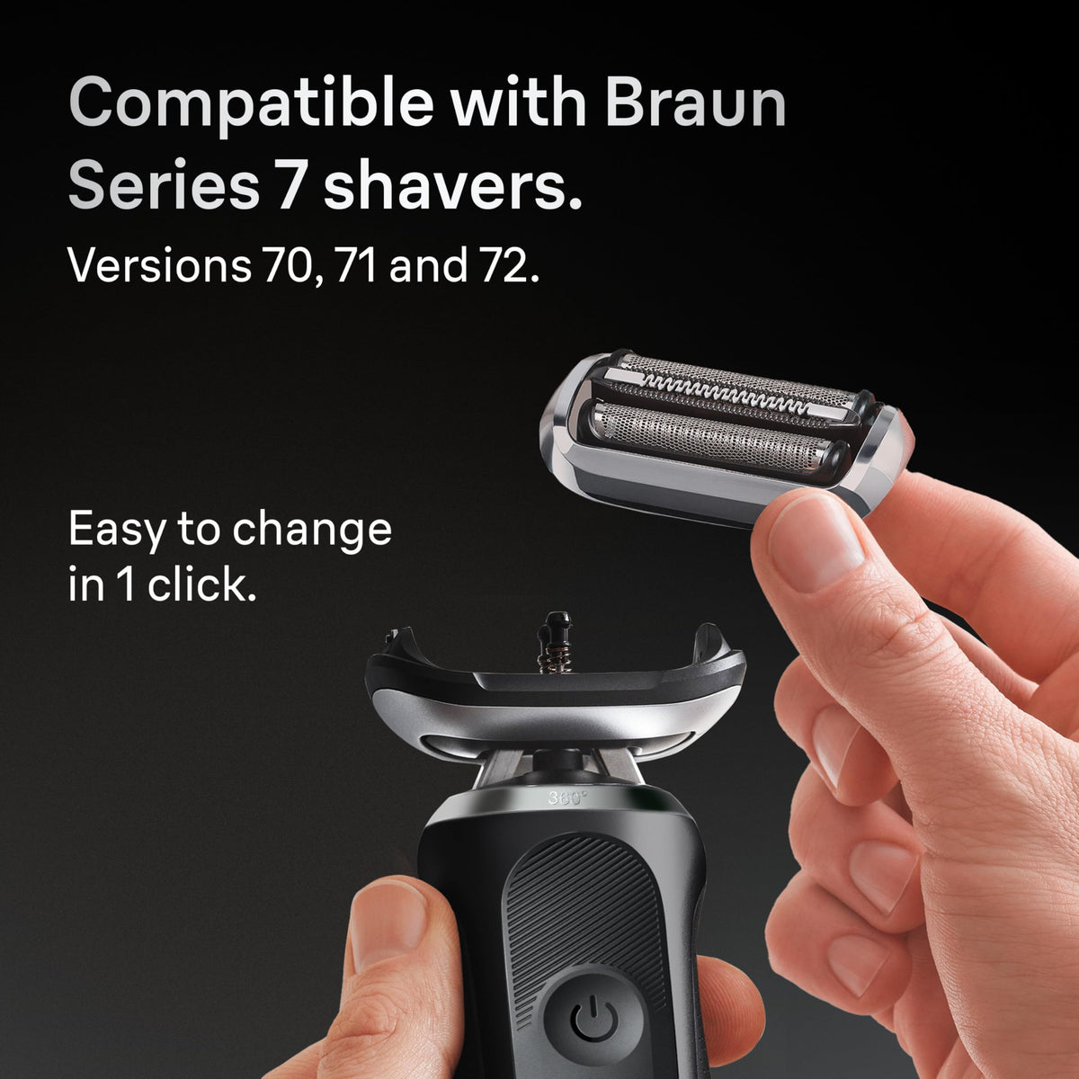 Braun cutter block detail showing precise blades for closer shave