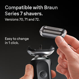 Braun cutter block detail showing precise blades for closer shave