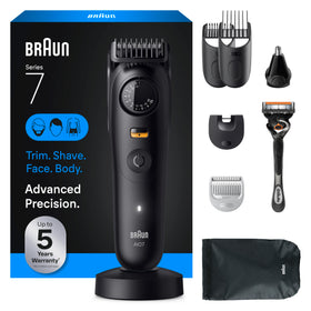 Braun Series 7 front packaging showing kit contents and benefits
