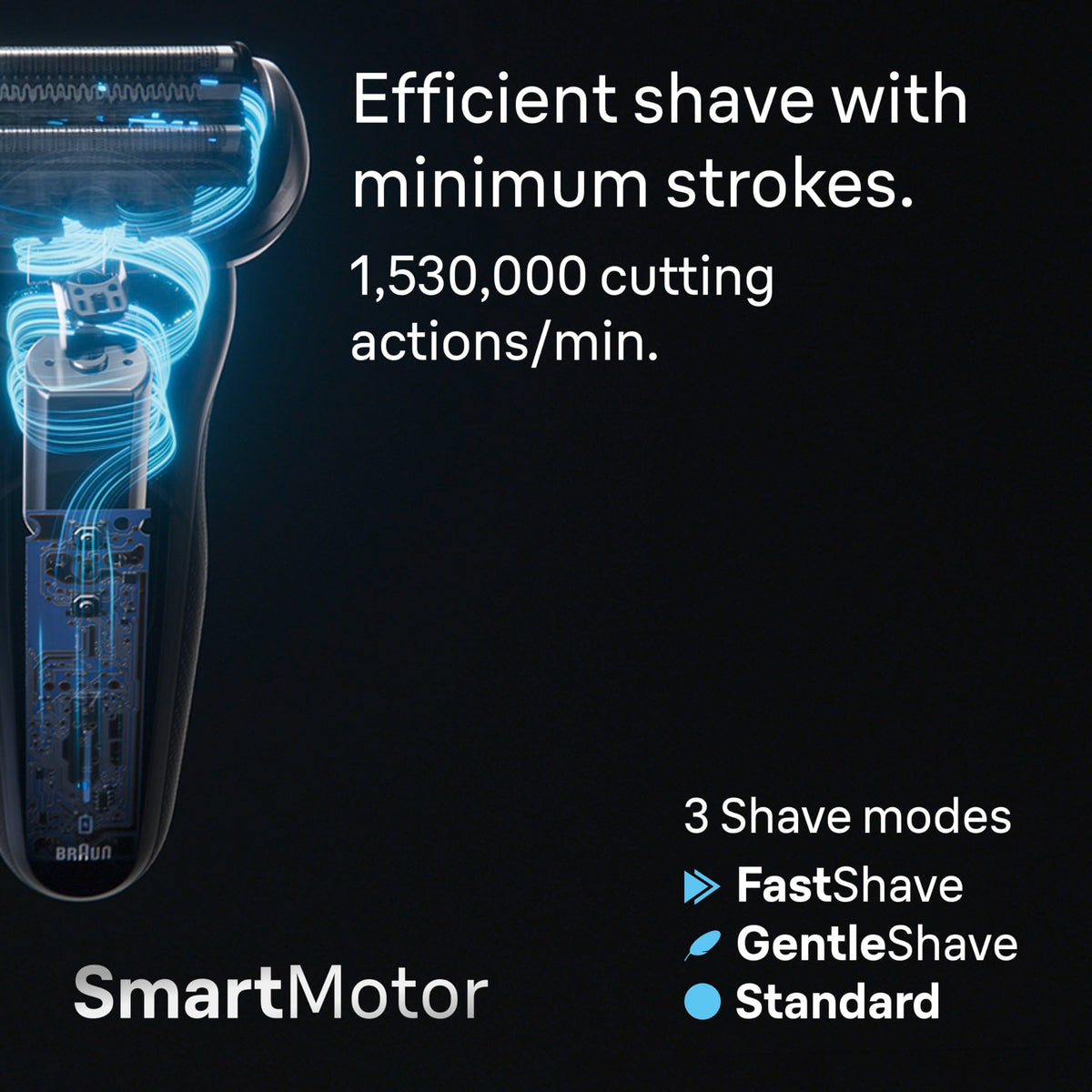 Braun shaver used in shower environment showing wet shaving flexibility